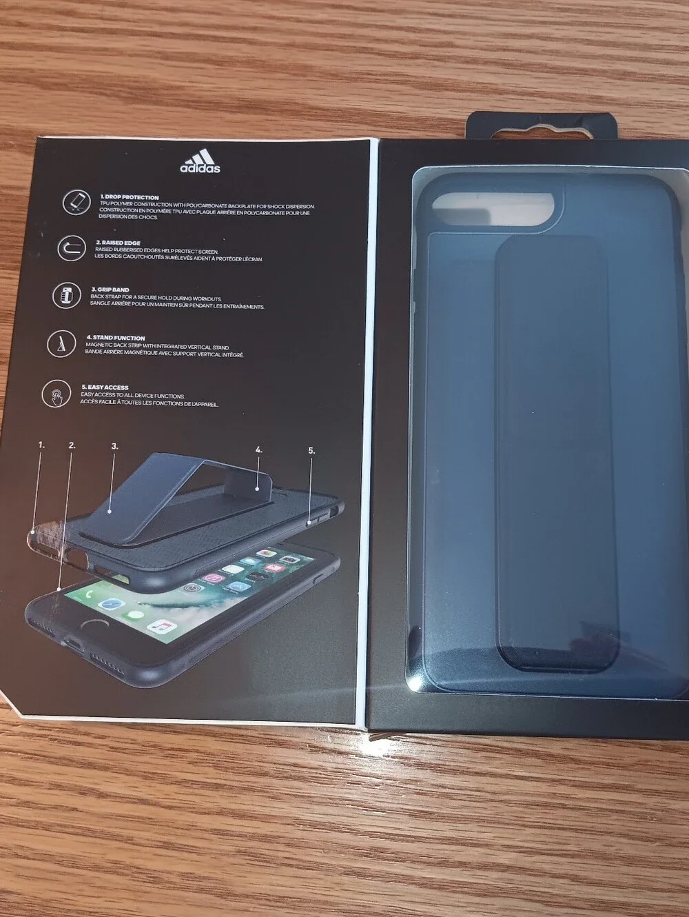 adidas Navy Blue Grip Phone Case with Hand Strap For iPhone 6/6s/7